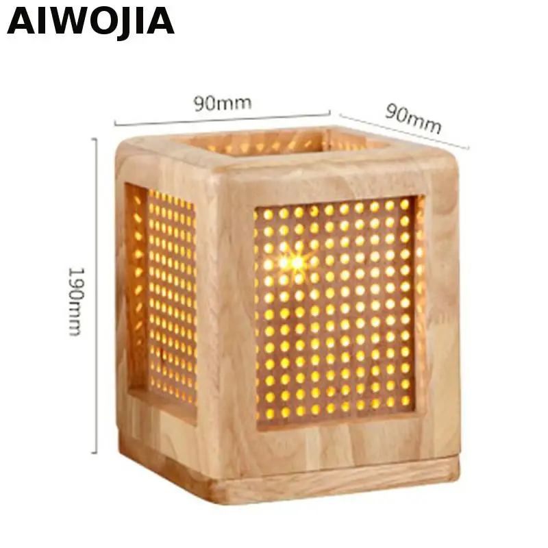 

Modern Bedside Bedroom Wooden Table Lamp Light AC 110V/220V European-style Creative Personality DIY Table Light For Living Room