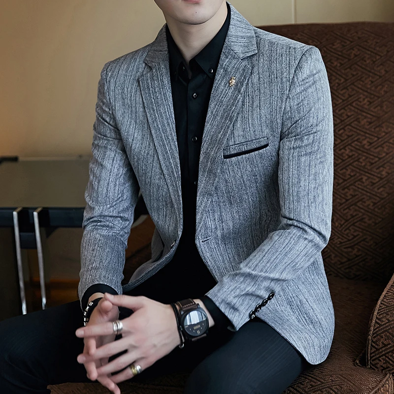 

Luxury party prom blazer fashion men's business Slim men's suit jacket large size 5XL men's classic retro social suit jacket