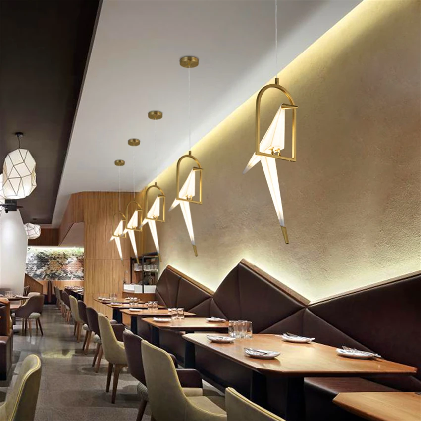 

Nordic LED Bird Chandeliers Lighting 110V 220V Origami Crane Pendant Lamp Ceiling Lamp Living Room LED Hanging Lamp Floor Lamps