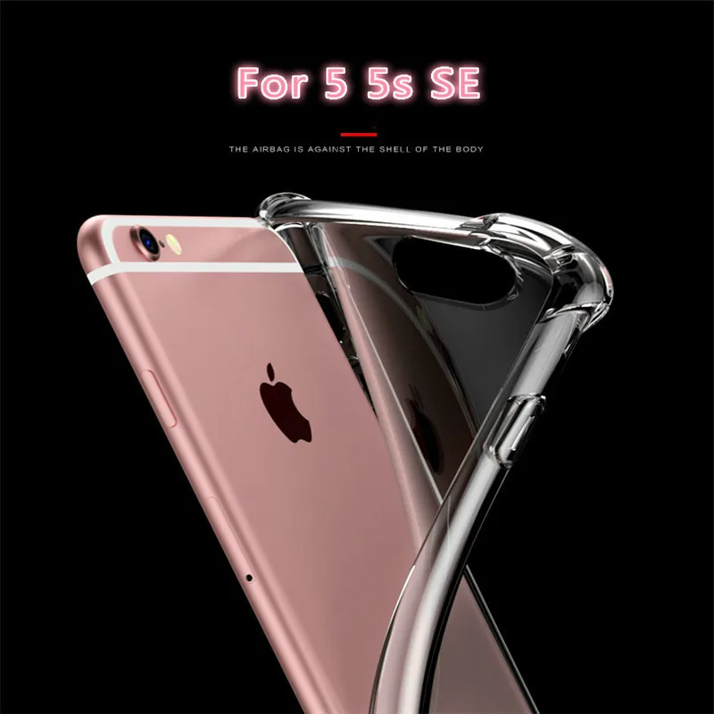 Противоскользящей гель Мягкая прозрачность телефона чехол для IPhone 5 5S Se