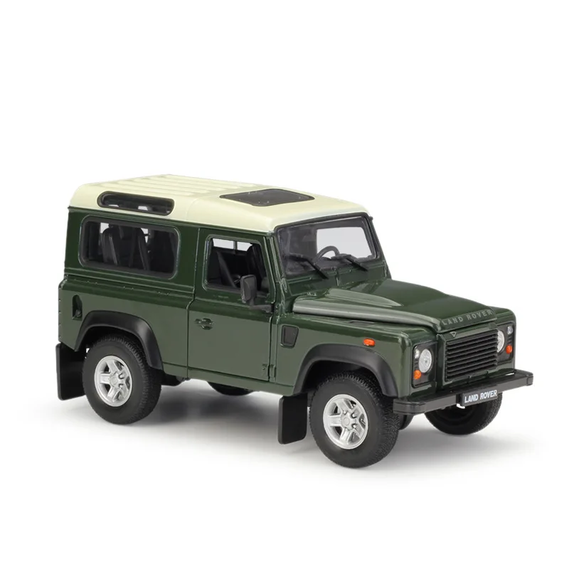 1:24 Welly Land Rover Defender белый/армейский зеленый/серебристый/белый/зеленый трубчатый багажник на крышу литая модель автомобиля