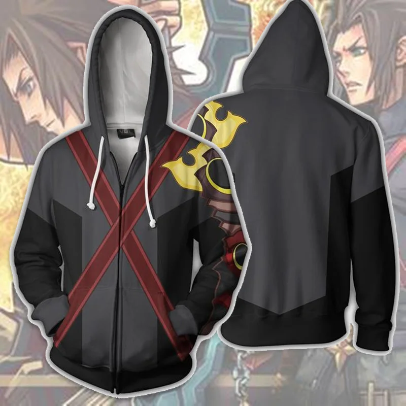Anime Kingdom Hearts Sora Cosplay Hoodies Costume Men Women Sweatshirt Xemnas Zipper Coat Spring Jackets Luxtees (7)
