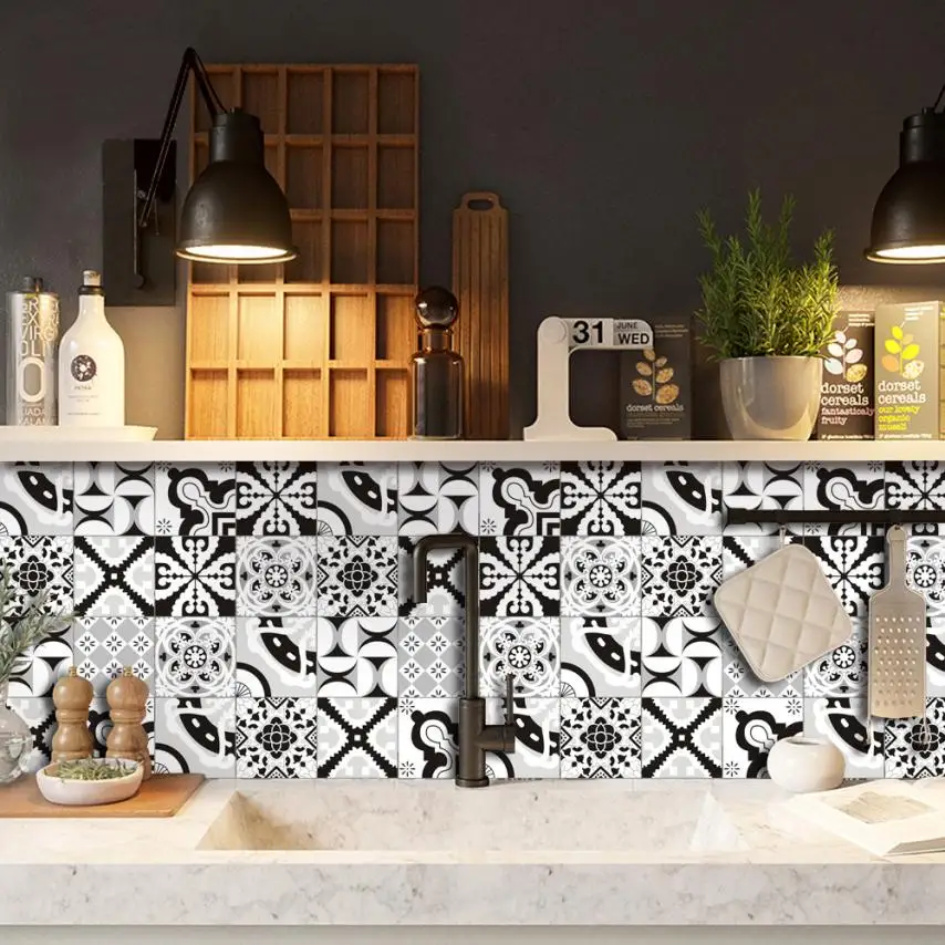 1 Roll Self Adhesive Tile Art Wall Decal Wall Sticker DIY Kitchen Bathroom Decor