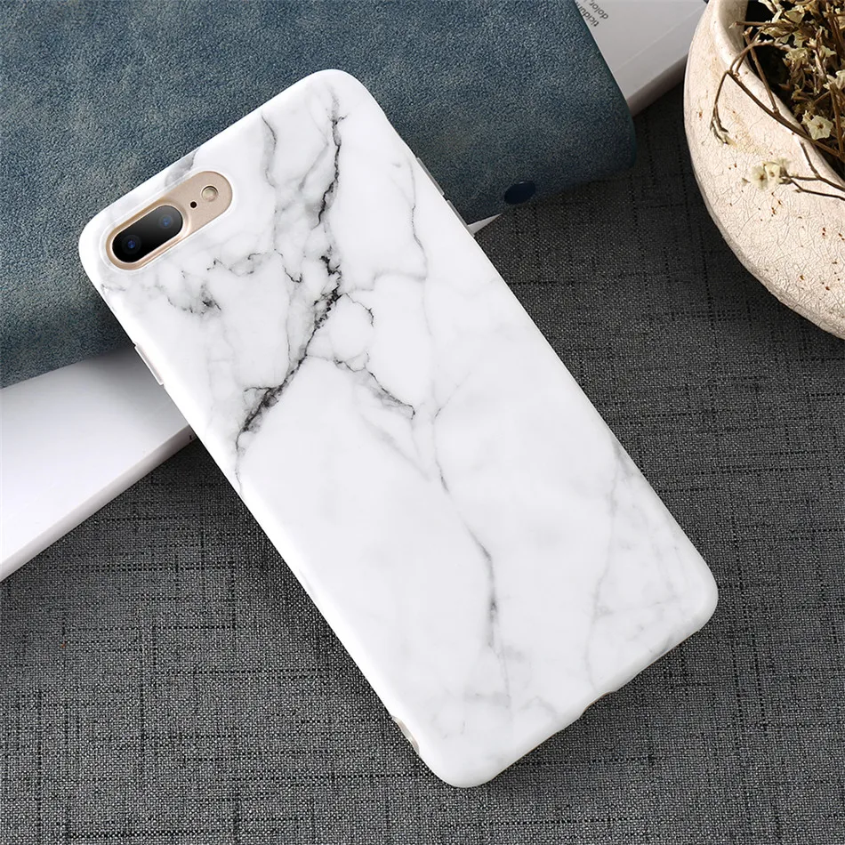 DOEES Classic Marble Silicone Phone Case For iPhone X 6 6S 7 7 Plus Black and White Pattern Protective Cover For iPhone 8 8 Plus (9)