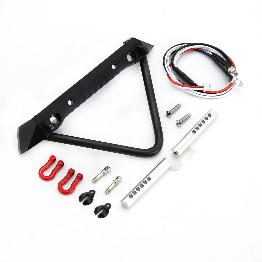 

TRX-4 Triangle Metal Front Bumper With Led Light Parts Accessories Neutral For 1/10 RC Crawler D90 Axial SCX10