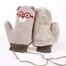 Зимние митенки детские из плотного флиса детские вязаные перчатки мультфильм обувь для мальчиков девочек Теплые веревки варежки Дети теплые прихватки