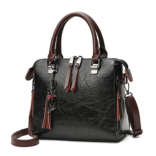 

Vintage Cat Tassel Luxury Handbag Women Bags Double Zipper Crossbody Bags Shoulder Bag Casual Shell Tote Ladie