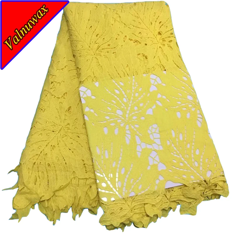 

2019 Fashion african water soluble lace fabrics 5yard Nigeria guipure lace fabric african lace fabric for wedding party dresses