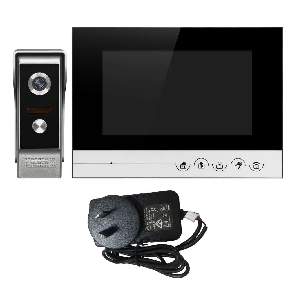 

7 Inch Screen DoorBell Video Camera 700line IR Night Vision Visual Intercom Monitor AU Plug # Silver
