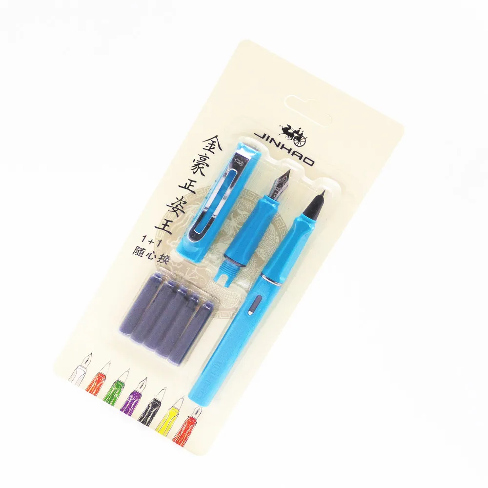 Роскошные качественные 5 шт синие чернила Jinhao набор цветов 0,38/0,5 мм авторучка студенческие офисные канцелярские принадлежности чернильные ручки для письма - Цвет: Sky blue