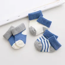 3 пар/компл. Детские носки зимние теплые носки для маленького мальчика/девочки полосатый утепленный комплект одежды для новорожденных, малышей и детей младшего возраста meia infantile