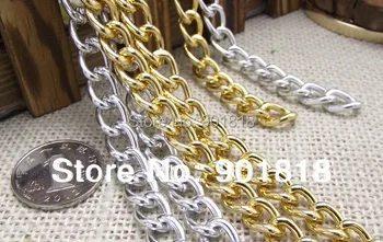 

5meters/lot Jewelry Findings gold/silver Aluminum Chain 6*9mm for each ring F807