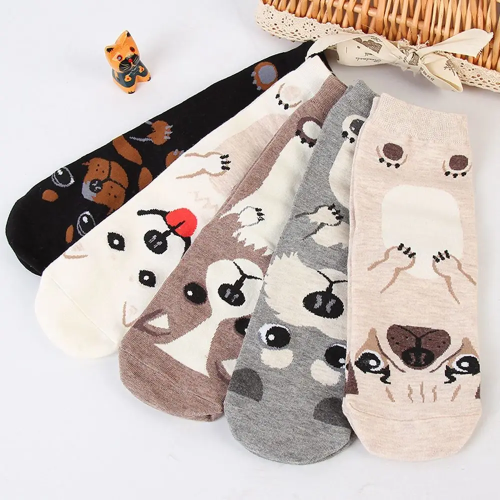 

Fashion Cartoon Socks Dog Cat Women Footprints 3D Animals Style Warm Cotton Socks Lady Floor Socks for Female