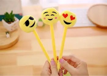

mix ship new lovely smile face ballpoint pen cute cartoon roller ballpoint pen school prize gift kawaii korea ballpoint pen 36pc