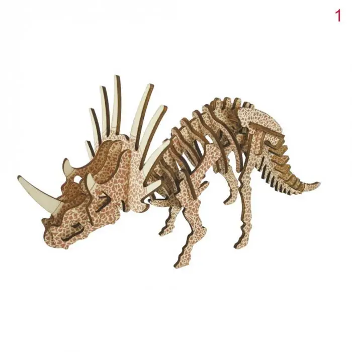 3D DIY сборка динозавра модель деревянное ремесло набор игра-головоломка для детей Подарки BM88