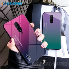 For Oneplus 7 Pro Case Tempered Glass Luxury Gradient Soft Silicone Frame Back Cover For One Plus 6 T Phone Case