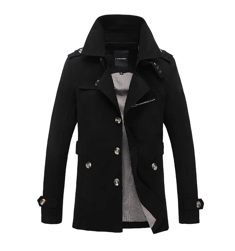 

Brand 2019 Male Overcoat Long Jacket Coat Men Men's Trench Coat Trenchcoat Windbreaker Outwear Cotton Fabric Clothing