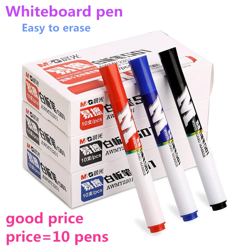 10 шт./лот стираемый маркер, канцелярские принадлежности, белая доска, ручка, гладкая поверхность, временная метка