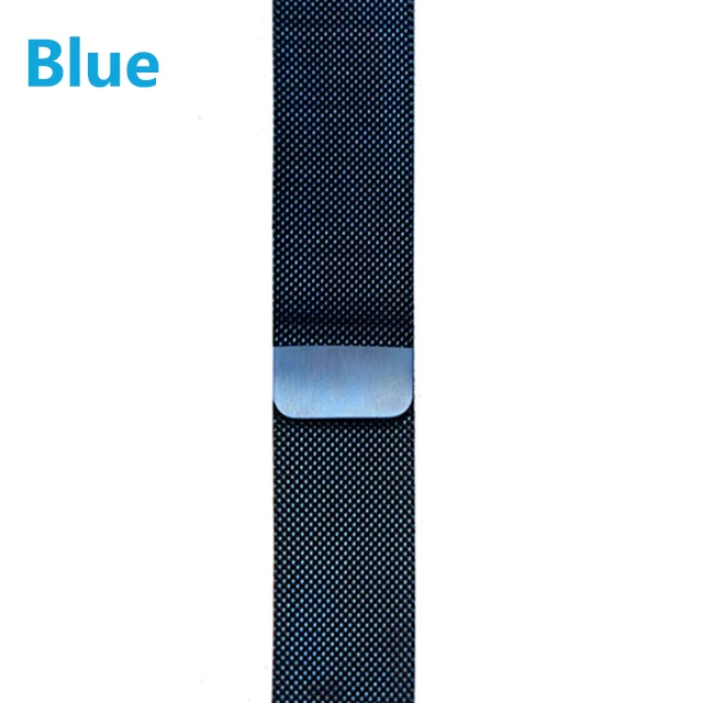 Сетка Нержавеющая сталь Миланская петля, ремешок для apple watch 42mm, 38 мм, Ремешок Браслет, ремешок для наручных часов iwatch серии 3/2/1 - Цвет ремешка: Blue