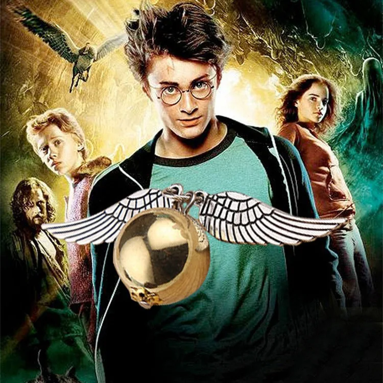 10 Pcs lot Harry Potter the Deathly Hallows snitch gold necklace Pendants font b toy b