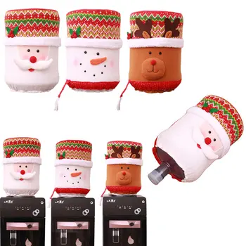 

New Hot Drinking Bucket Cartoon Snowman Dust Cover Christmas Home Decorations Santa Claus Elk Water Dispenser Barrel Cover
