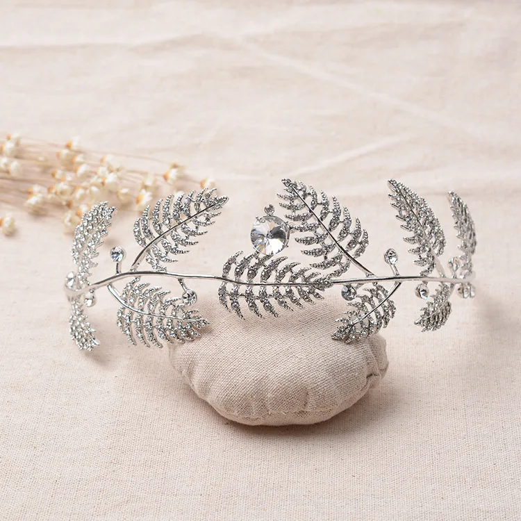 

rhinestone shape leave simple women hair jewelry bride tiara wedding hair jewelry