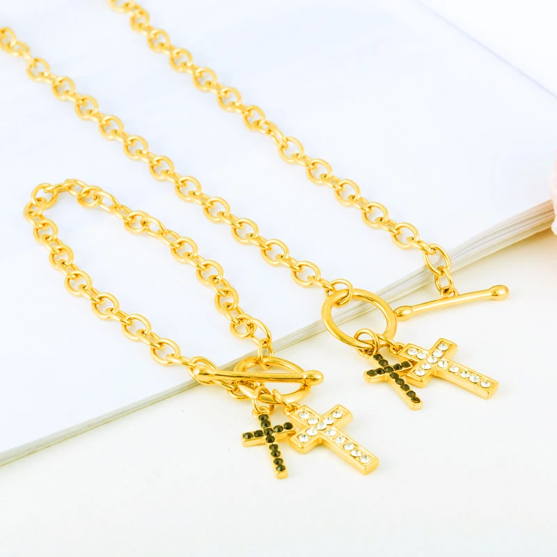 

Gold Color African Ethiopian Jewelry Eritrea Habesha Sudan set Bridal Wedding Earring Cross Necklace Earring Arab for Women Gift