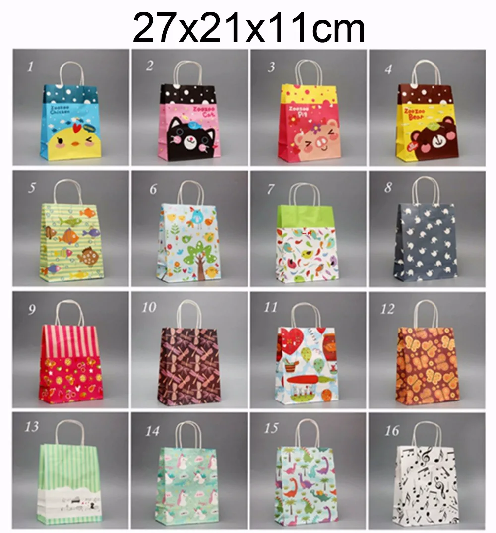 

Gift Paper Bags, Shopping Bags with Handle for Birthday Party Gift, Wedding Shower, Baby Shower, Favor 27X21X11cm 10pcs/lot