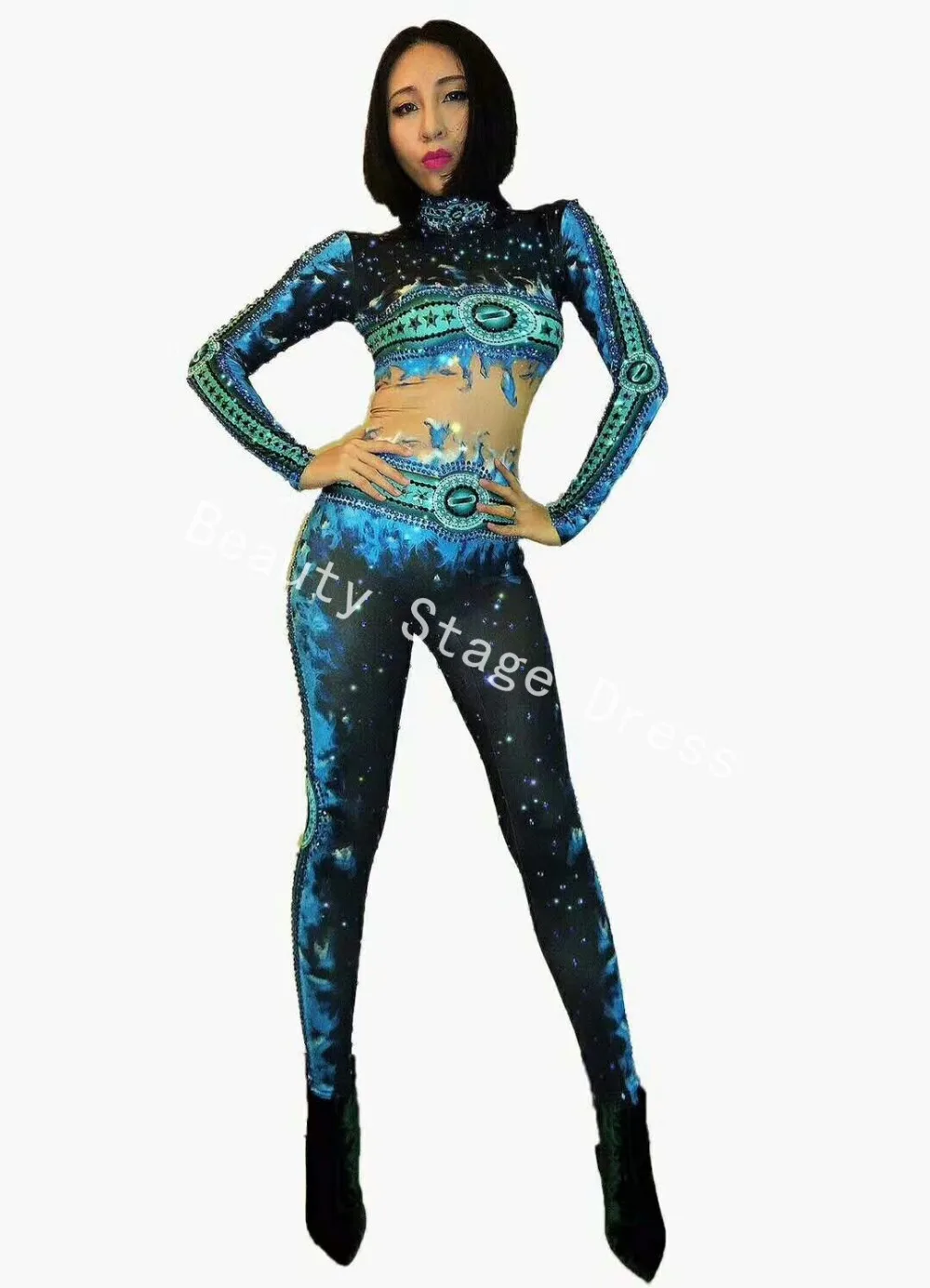 rhinestone jumpsuit prom