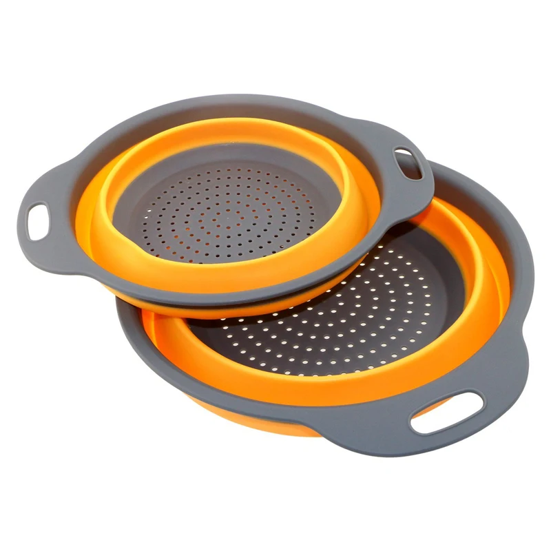 Collapsible Colander Set Food Grade Kitchen Strainer Folding Drainage Baskets Vegetable Fruit Storage Basket Kitchen Tools (5)