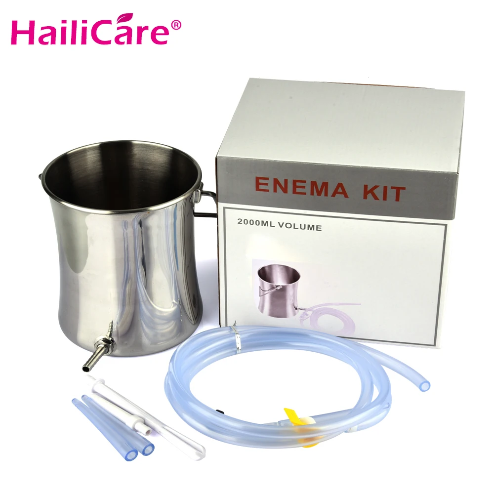 Enema Bucket Kit for Colon Cleansing with Silicone Hose Health Flusher Constipation Wash Anal