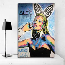 Kate Moss Playboyes ICON By Alec Monopolies Wall Art Canvas Posters Prints Painting Wall Pictures Office Living Room Home Decor