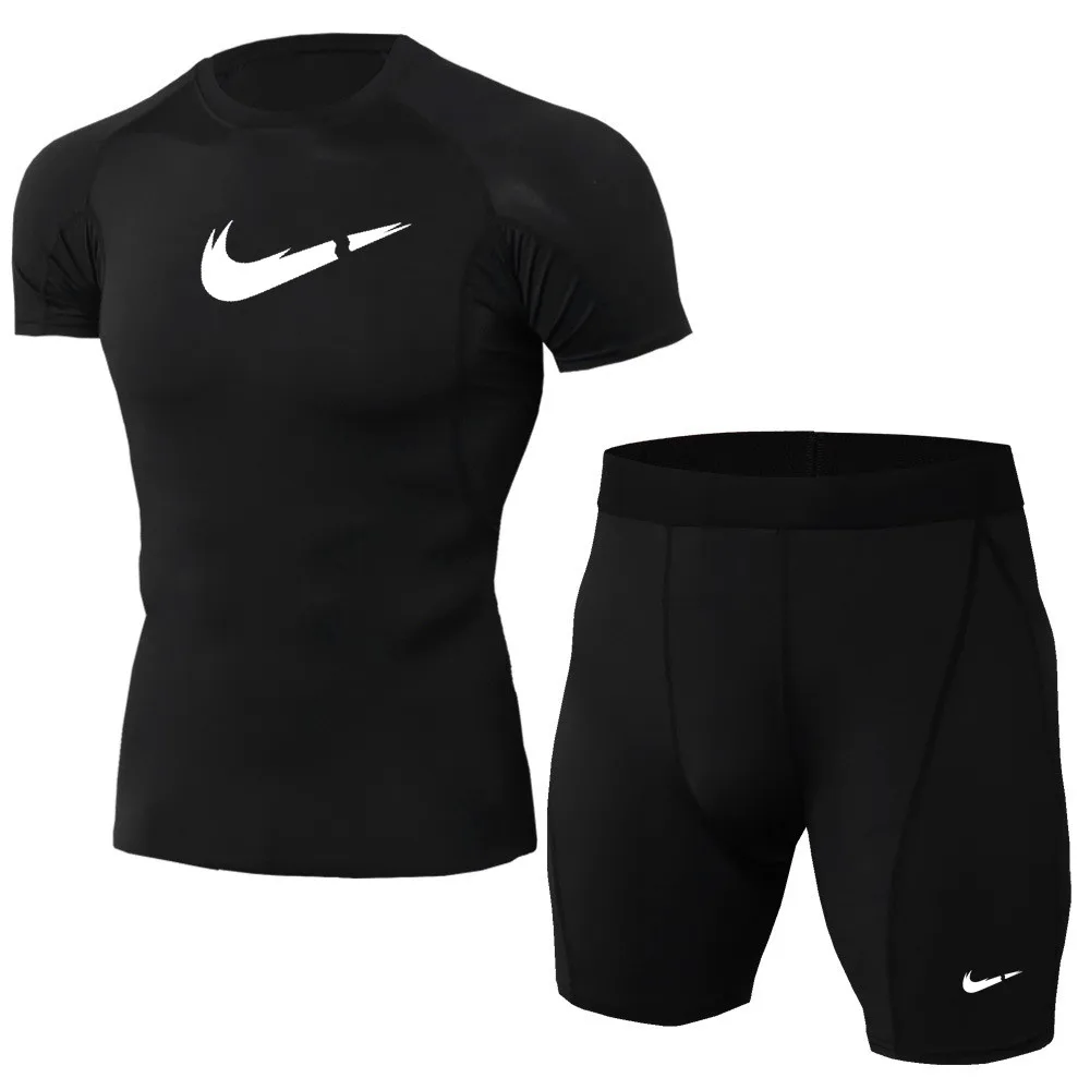 

Man Compression Sports Suit Quick drying Perspiration Fitness Training MMA Kit rashguard Male Sportswear Jogging Running Clothes