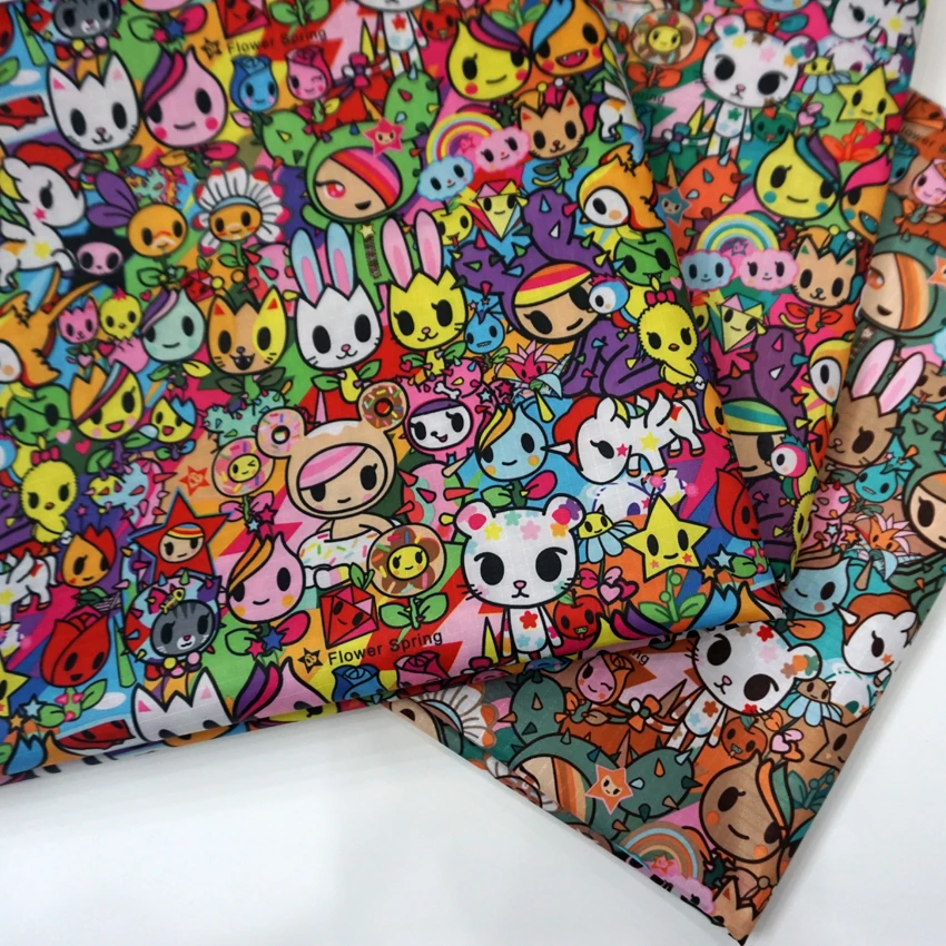 

145*90cm Japanese cartoon waterproof Oxford cloth for patchwork PVC DIY Sewing Tablecloth bag raincoat