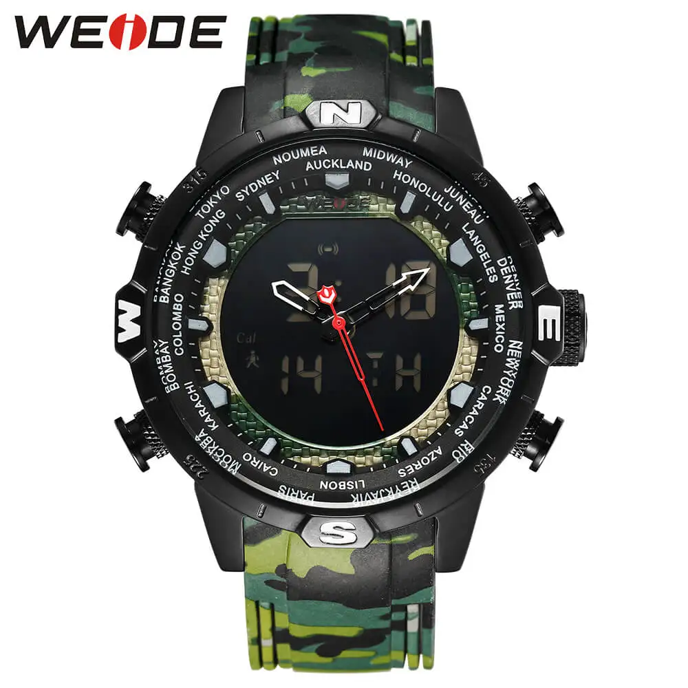 

WEIDE Genuine LCD digital men watch sport luxury brand electronic clock fitness bracelet Water Resistant military Camouflage