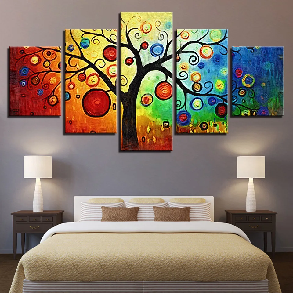 

Colomac Canvas Paintings Home Decor 5 Pieces Van Gogh Tree Fruit Pictures HD Prints Poster for Living Room Framework