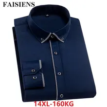 FAISIENS Мужская Осенняя летняя рубашка размера плюс 8XL с длинным рукавом в полоску 14XL большой размер 7XL 10XL бизнес 9XL 12XL красная Рабочая Рубашка