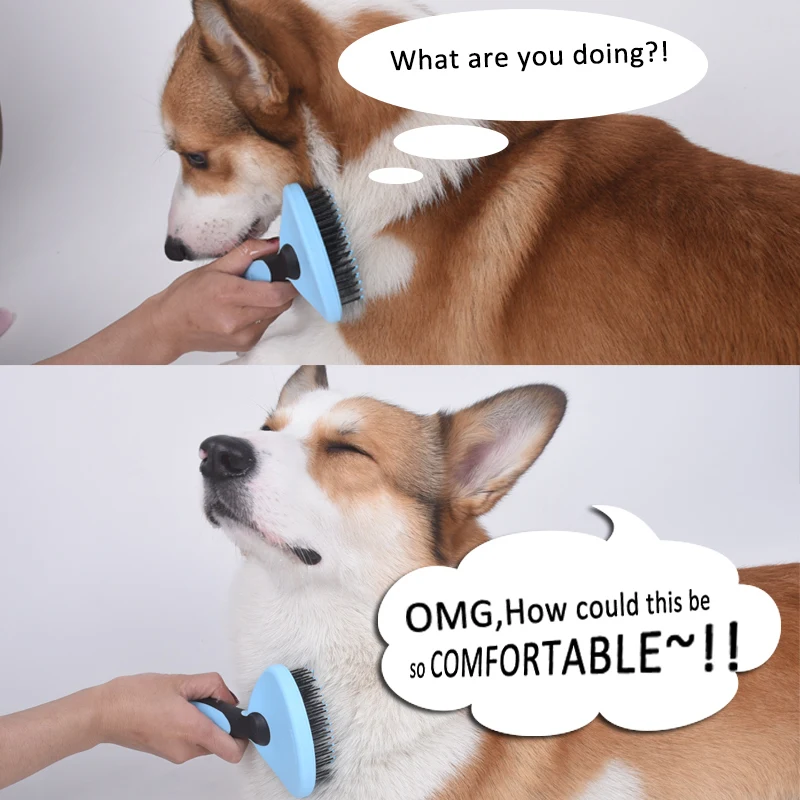 Comb for Dog Cat Gilling Bathe Massage Hair Daily Combing Brush Golden