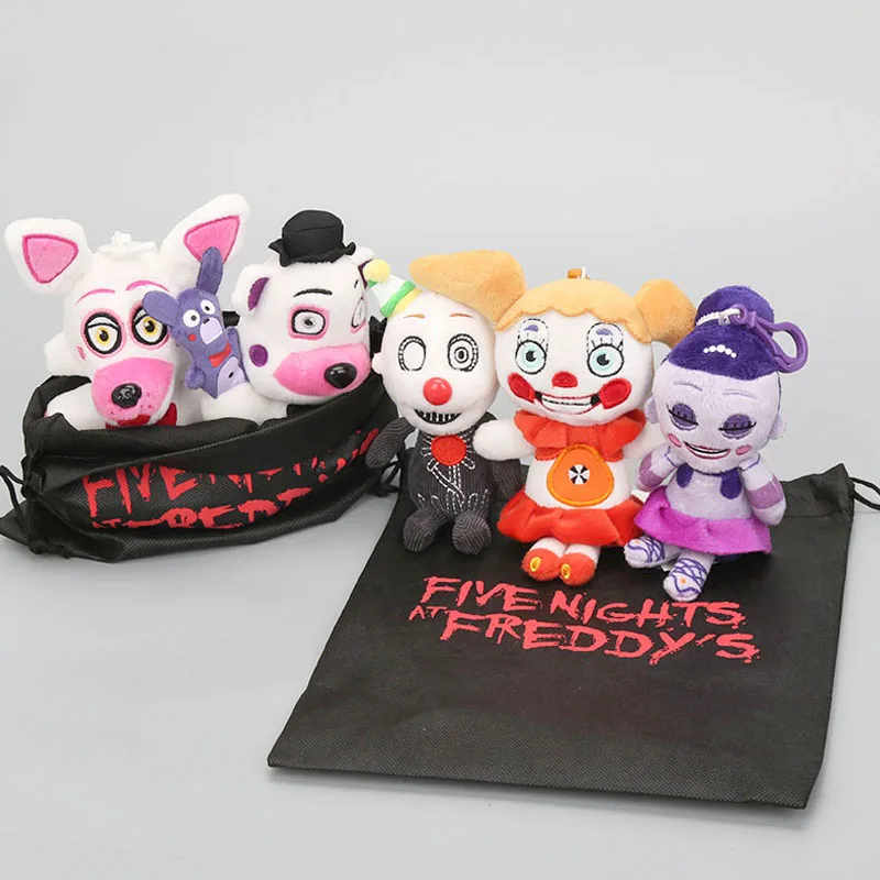 Брелки плюшевые пять ночей у Фредди 15 см 5 шт.|fnaf toys|freddy fazbearfoxy fnaf toy |