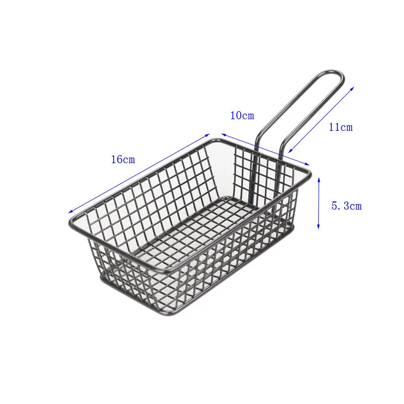 Креативная мини черная металлическая корзина для фруктов Бар сушеные фрукты/закуски/корзина для хранения напитков металлический кейс жареная еда посуда - Цвет: 01