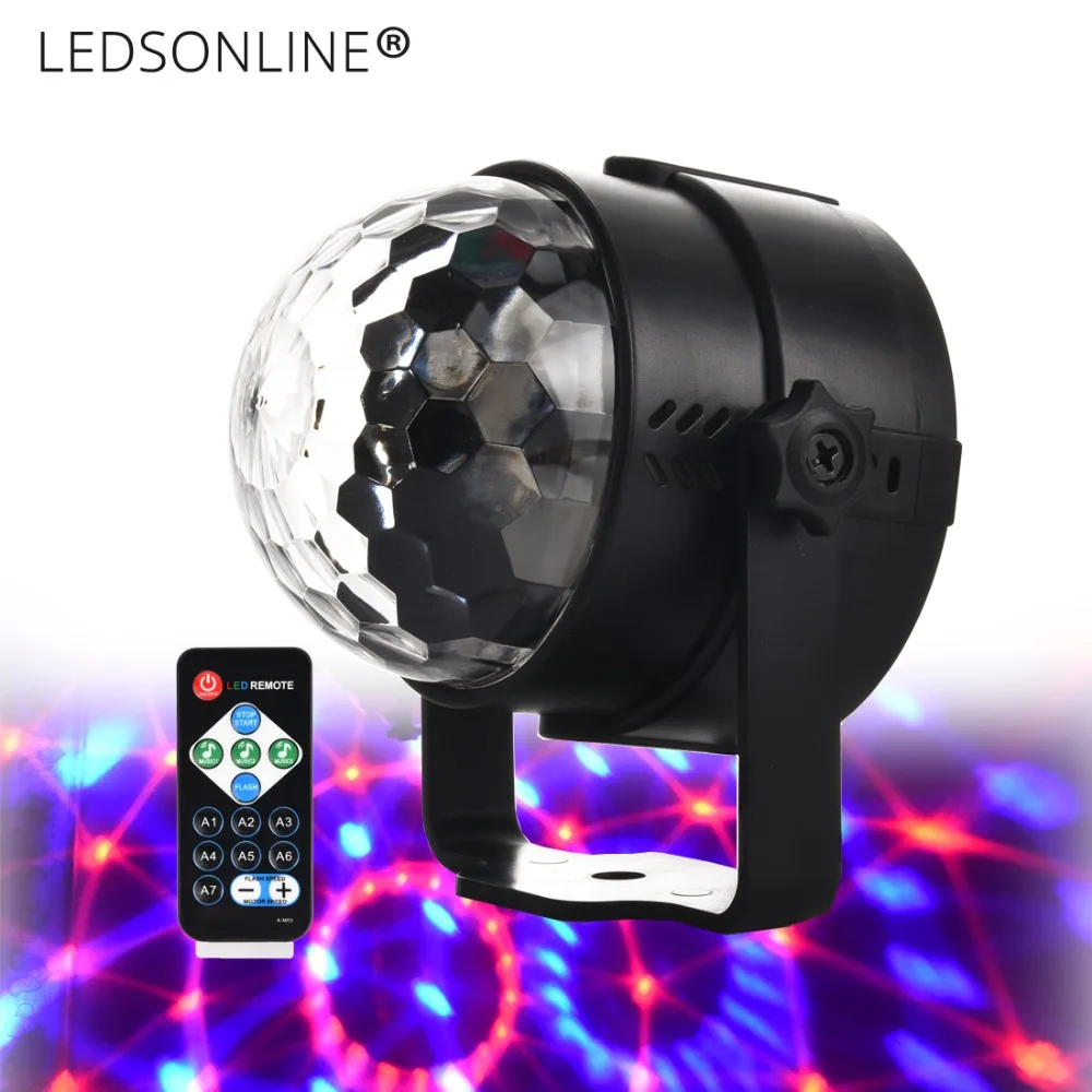 

Mini 3x1W DJ Light RGB Color Changing Sound Actived Crystal Magic Disco Ball Led Stage Lights for KTV Xmas Wedding Party Light