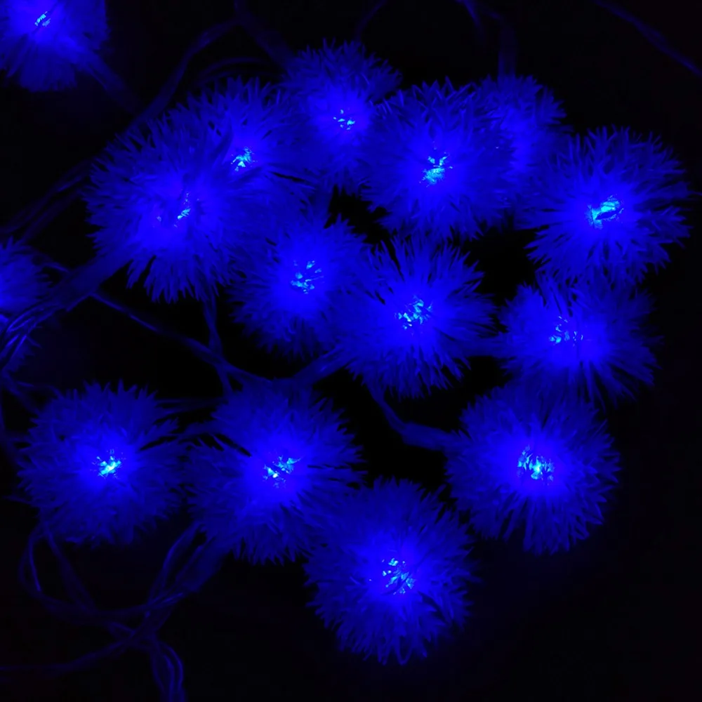 Holiday Battery Snowball LED Strings Fairy Lights Pompon Wedding Party Decoration String Light Strings Flakes Snow Ball 3M 20LED (6)