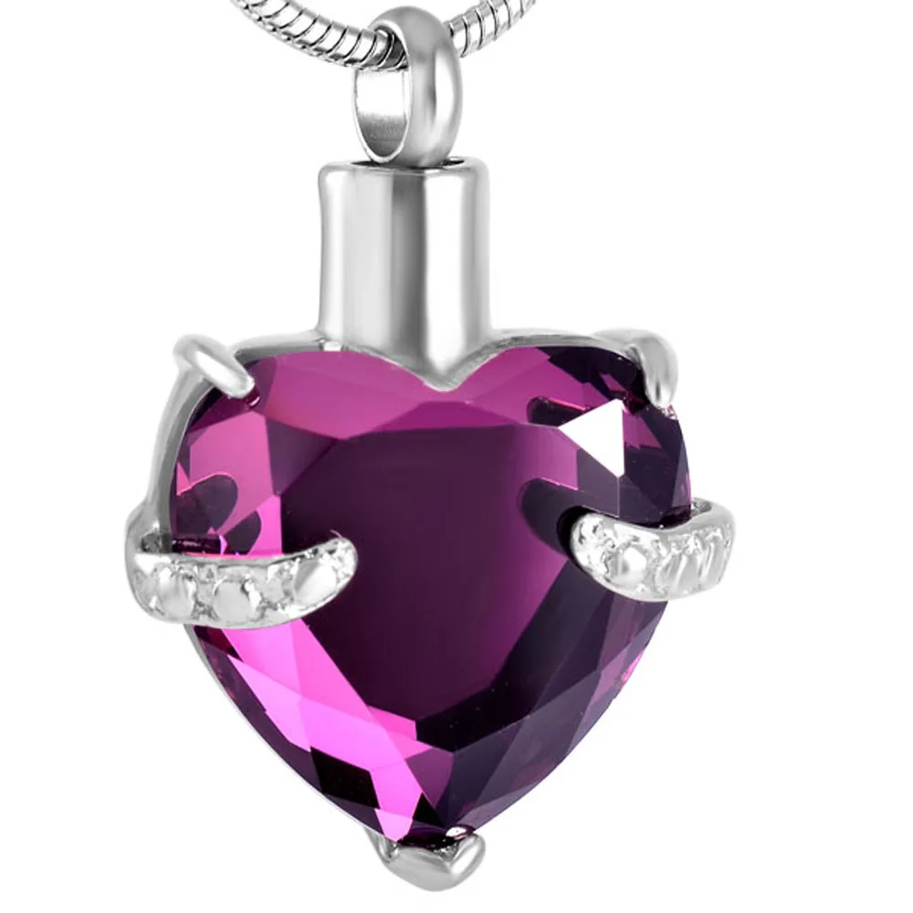 

MJD8072 Cremation Jewellery - Ashes Urn Pendant Keepsake - Purple Heart