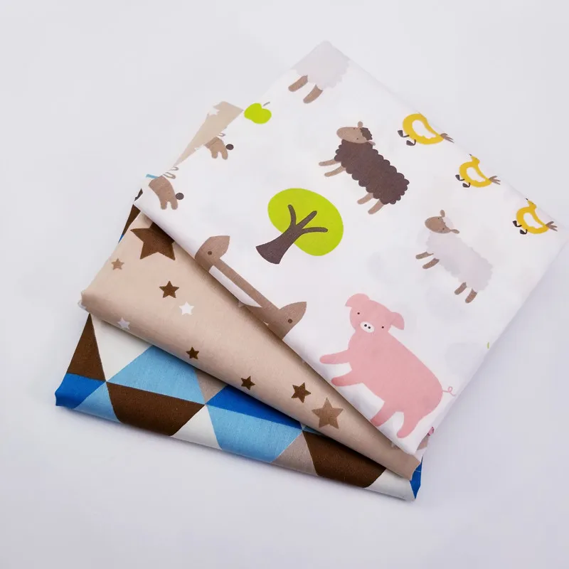 Хлопчатобумажная ткань, многоузорная печать, швейная ткань, шитье, лоскутное шитье, жир четвертей, дополнительно 50x160 см