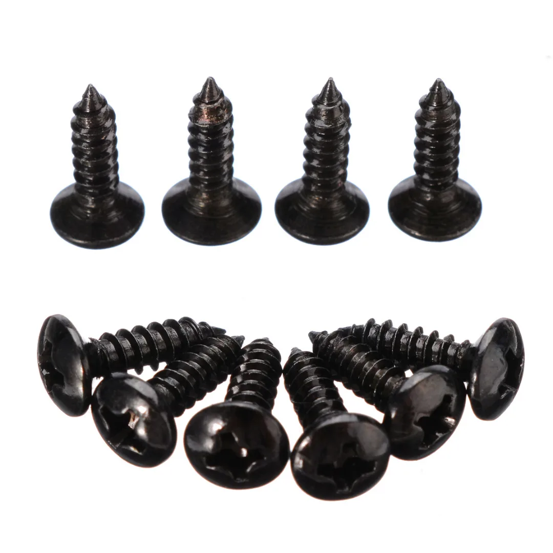 50pcs Gold/Black/Silver 3mm*12mm Electric Guitar Bass Pickguard Cover Plate Screws For Guitar Bass Metal Fixed Screw Wholesale