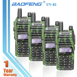 4x Baofeng UV-82 зеленый двухдиапазонного радио УФ 82 двухстороннее Walkie Talkie UHF УКВ Портативный fm-приемопередатчик UV82 + Бесплатные наушники
