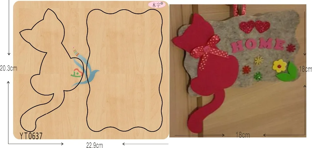 

Red kitten DIY new wooden mould cutting dies for scrapbooking Thickness-15.8mm/muyu/YT0637