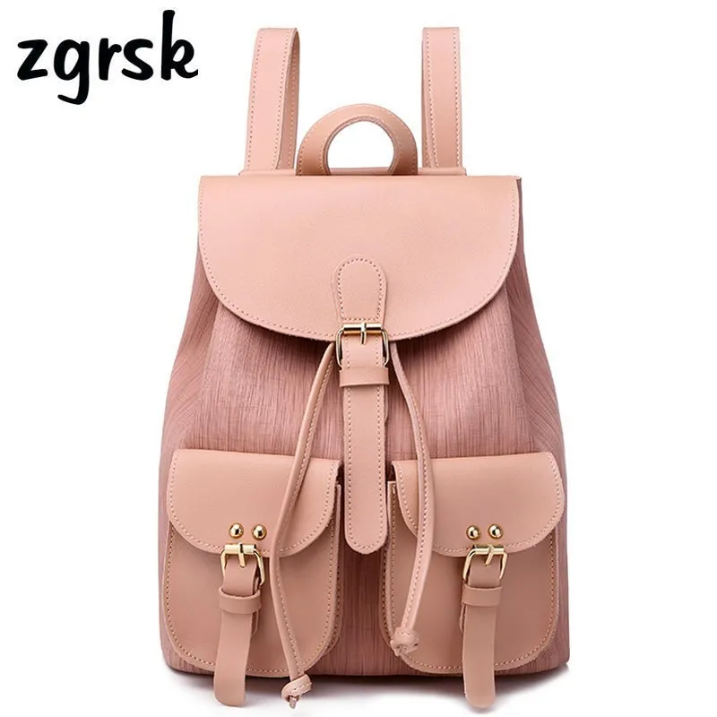 

School Backpack Laptop Backpack Designer Solid Lock Pu Zipper Black Preppy Style Fashionable School Bags Mochila Notebook