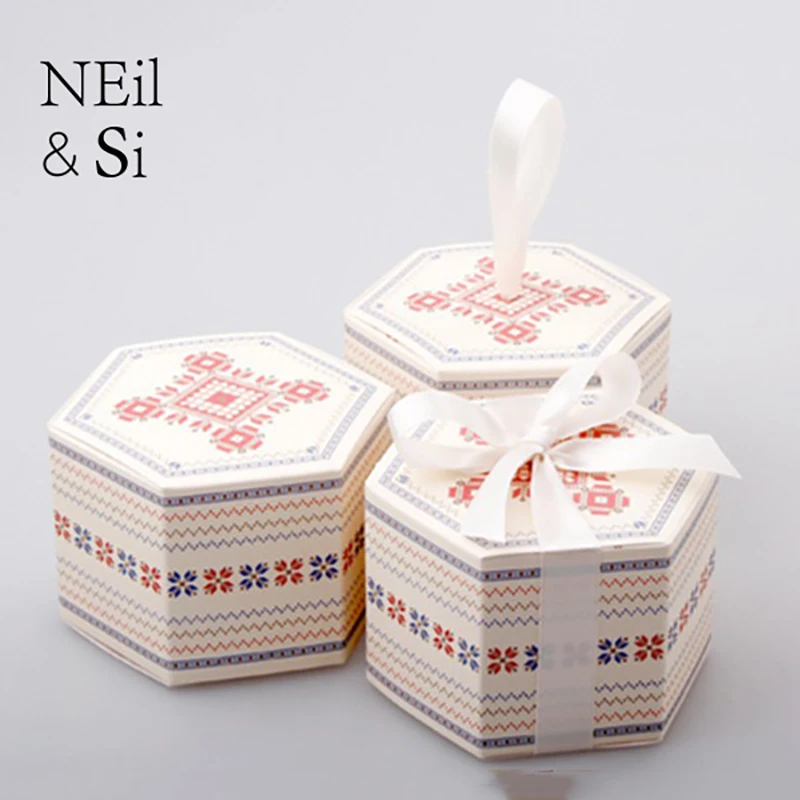 

Hexagon Gift Box Bakery Cookies Pastry CupCake Packaging Paper Boxes Free Shipping