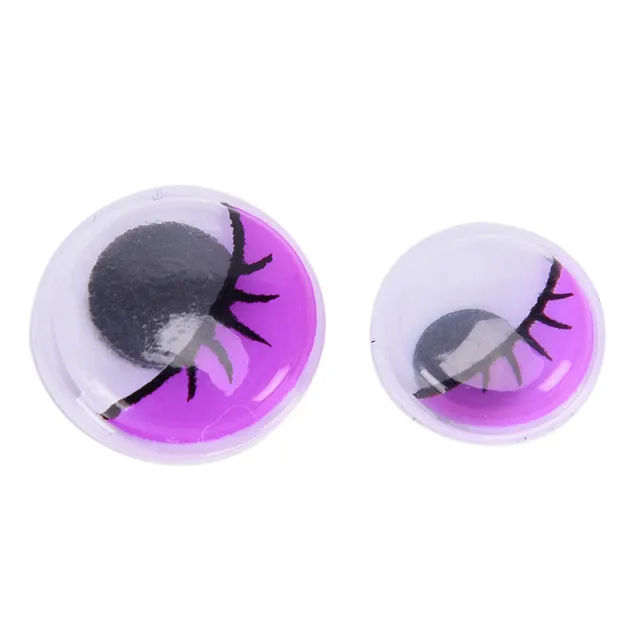 100X Multicolor Coloured Eyelashes Wiggly Wobbly Googly Eyes Lash